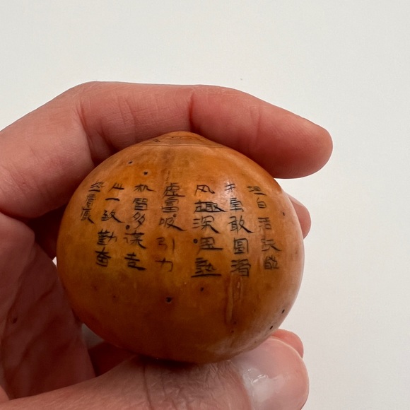 Antique lanzou carved etched gourd Chinese Zodiac year of rooster folk art - Picture 7 of 13